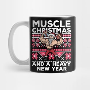 Ugly Christmas Workout Lifting Santa Claus Gym Fitness Gift Mug